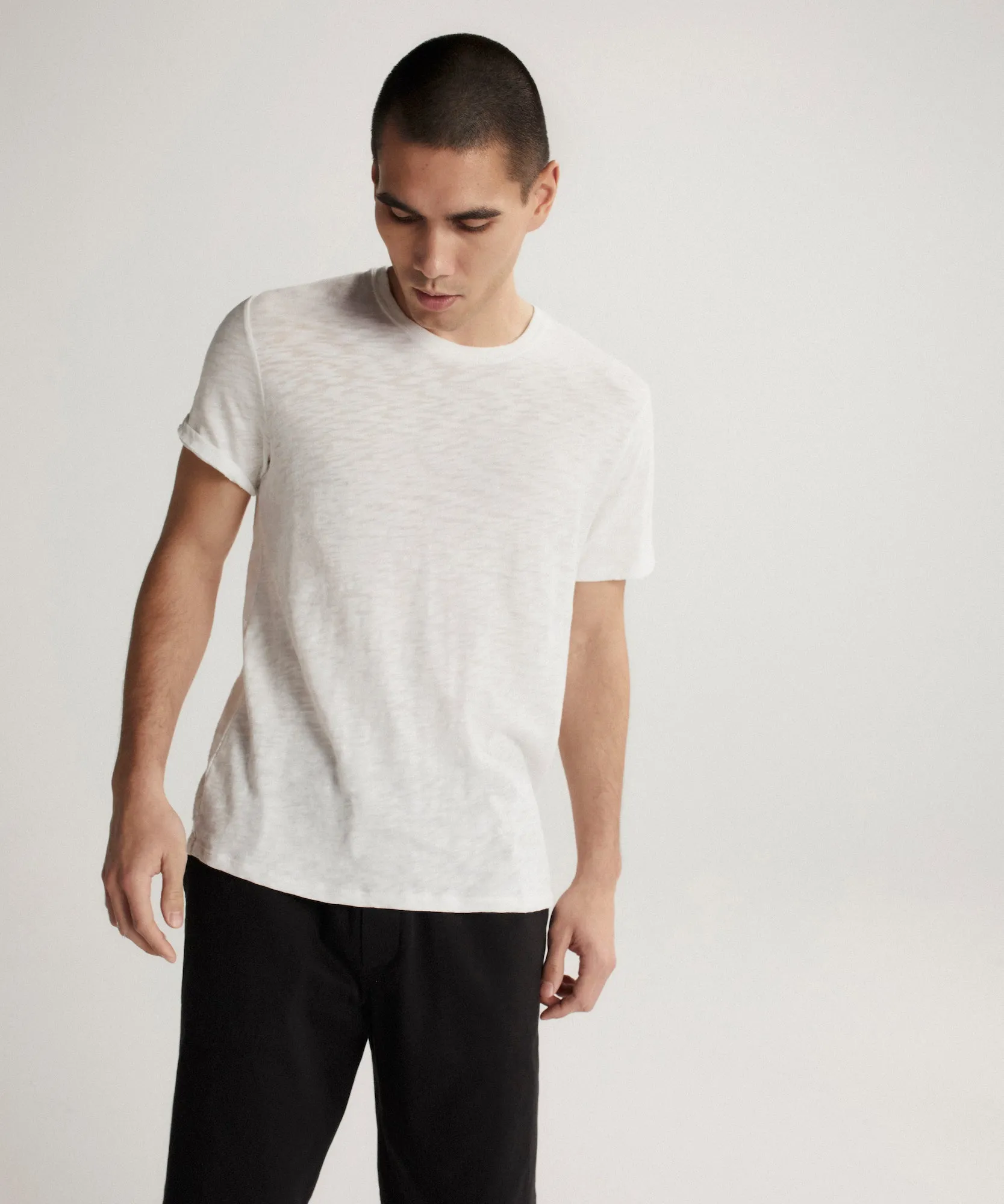 Slub Jersey Crew Neck Tee - White sold by ATM Anthony Thomas Melillo product image thumbnail 4
