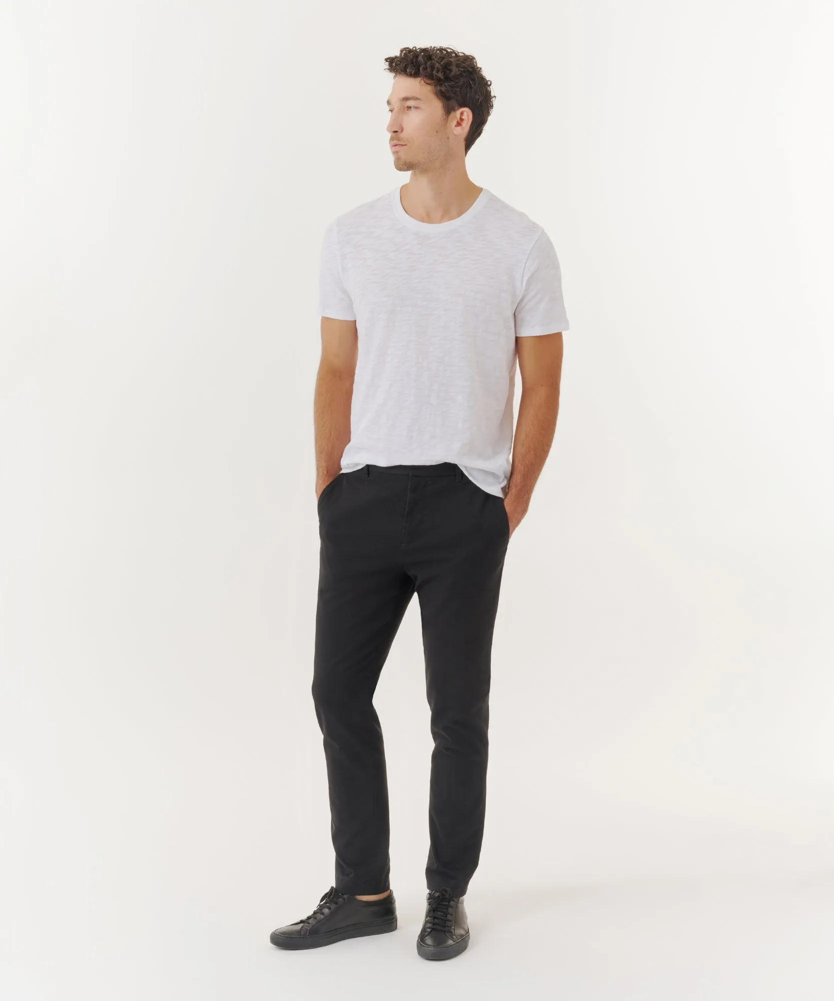 Cotton Twill Slim Pants - Black sold by ATM Anthony Thomas Melillo