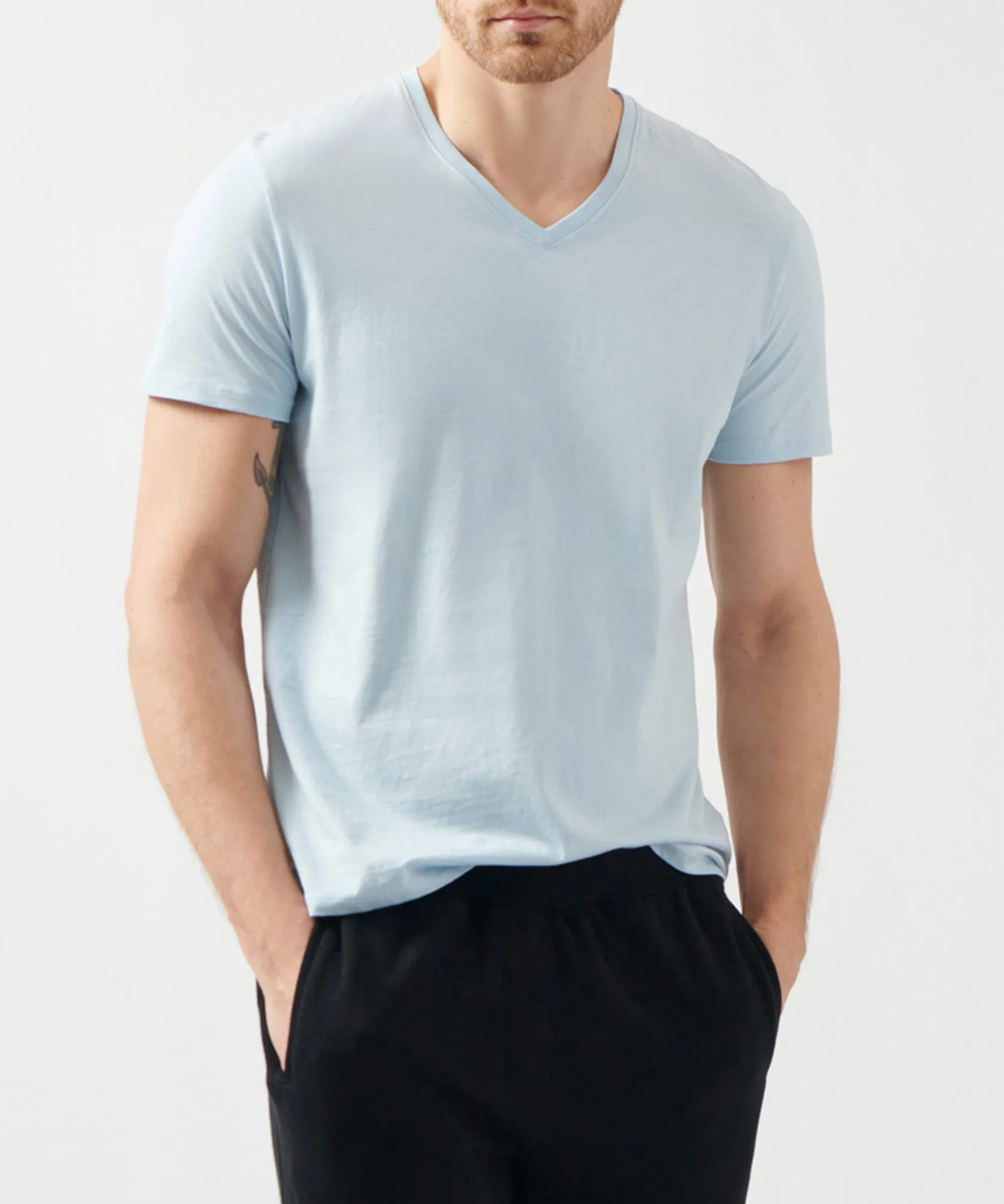 Classic Jersey V-Neck Tee - Blue sold by ATM Anthony Thomas Melillo product image thumbnail 2