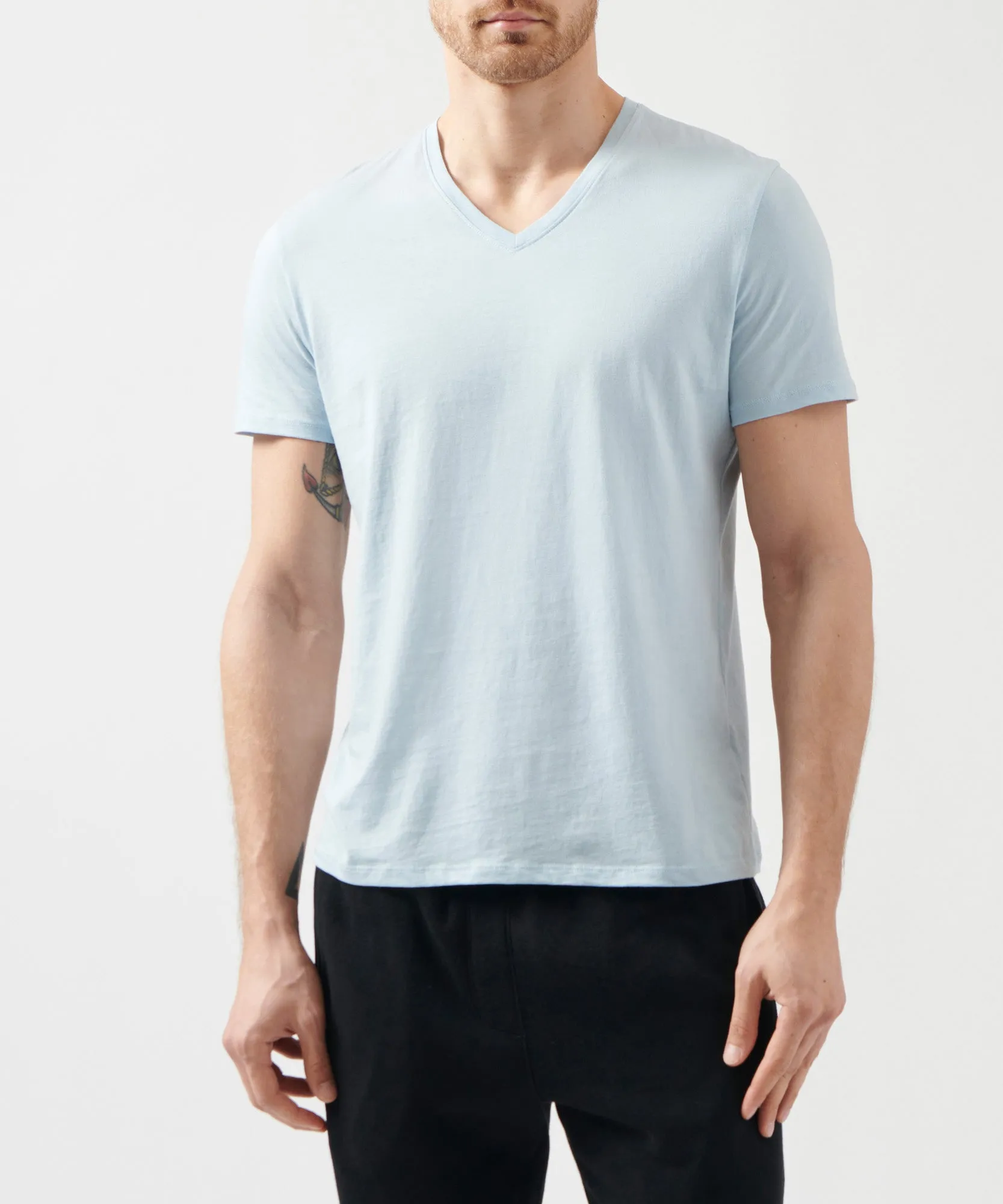 Classic Jersey V-Neck Tee - Blue sold by ATM Anthony Thomas Melillo