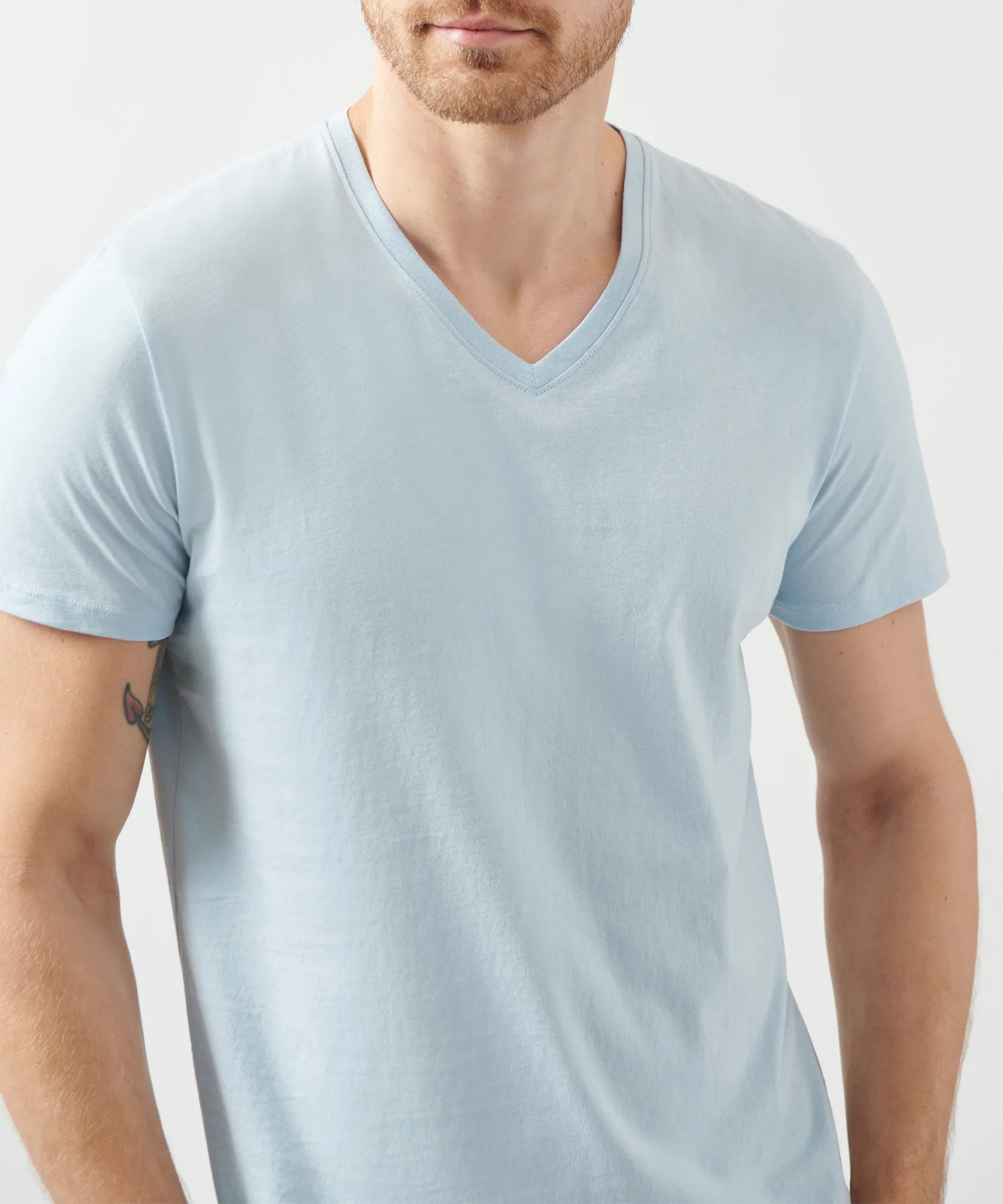 Classic Jersey V-Neck Tee - Blue sold by ATM Anthony Thomas Melillo product image thumbnail 4
