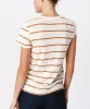 Slub Jersey Stripe Schoolboy Short Sleeve Crew Neck Tee - Irish Cream-Cornelian Stone sold by ATM Anthony Thomas Melillo