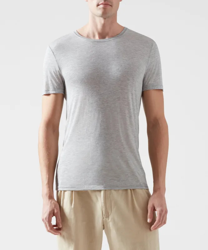 Modal Jersey Crew Neck Tee - Heather Grey sold by ATM Anthony Thomas Melillo