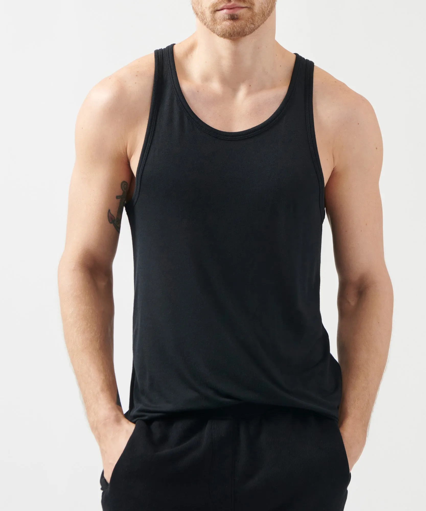 Modal Jersey Tank - Black sold by ATM