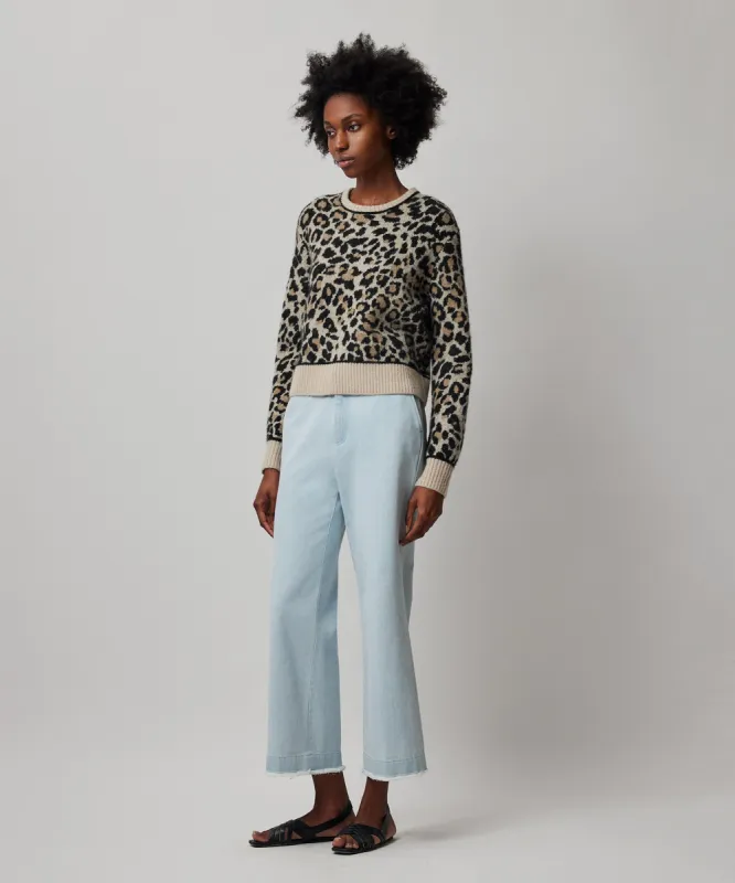 Superfine Alpaca Blend Leopard Jacquard Pullover Sweater - Leopard Jacquard sold by ATM Anthony Thomas Melillo