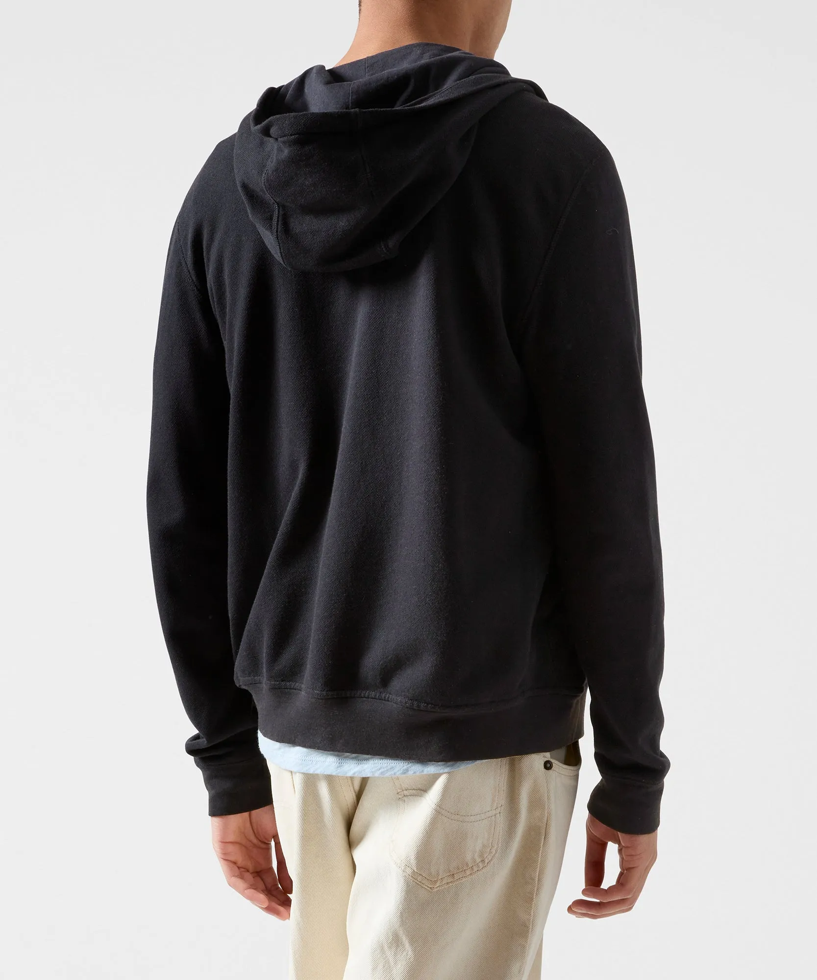 French Terry Zip-Up Hoodie - Black sold by ATM Anthony Thomas Melillo product image thumbnail 2