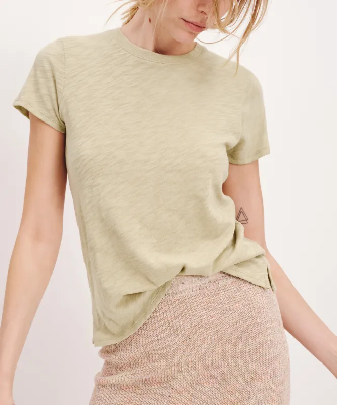 Slub Jersey Schoolboy Short Sleeve Crew Neck Tee - Morning Mist sold by ATM Anthony Thomas Melillo