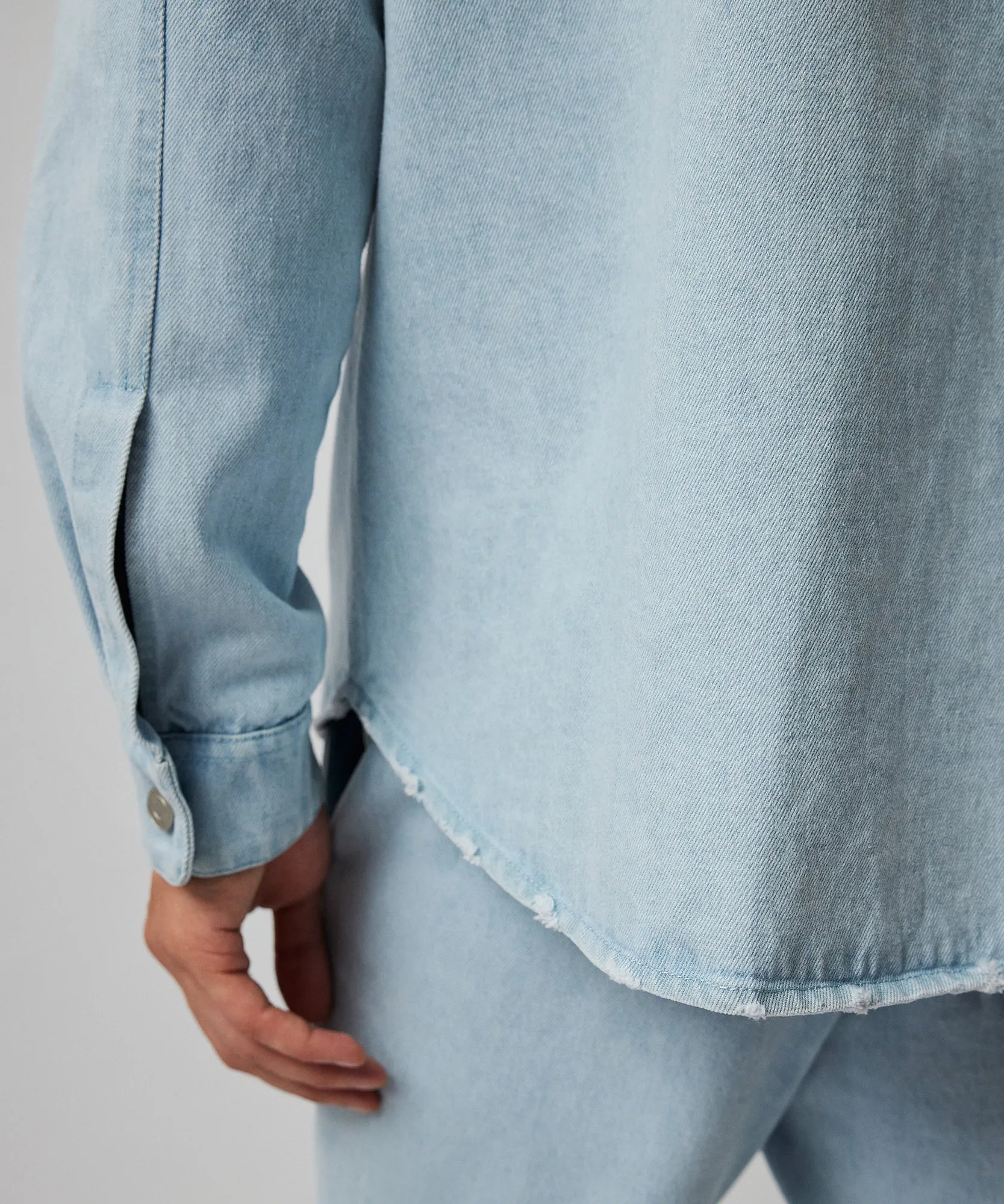 Washed Denim Shirt Jacket - Light Denim sold by ATM Anthony Thomas Melillo product image thumbnail 4