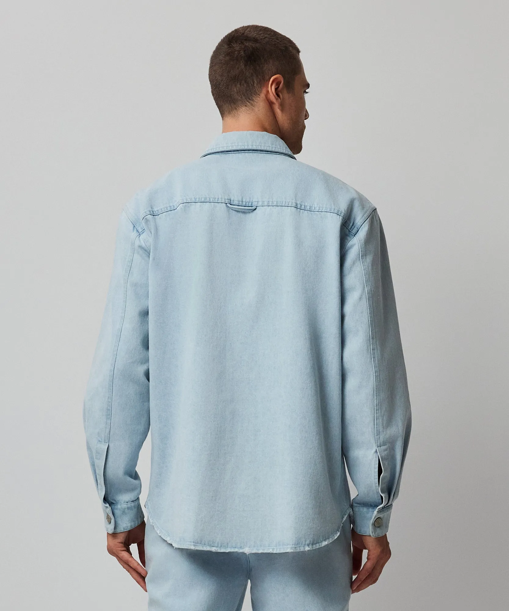 Washed Denim Shirt Jacket - Light Denim sold by ATM Anthony Thomas Melillo product image thumbnail 3