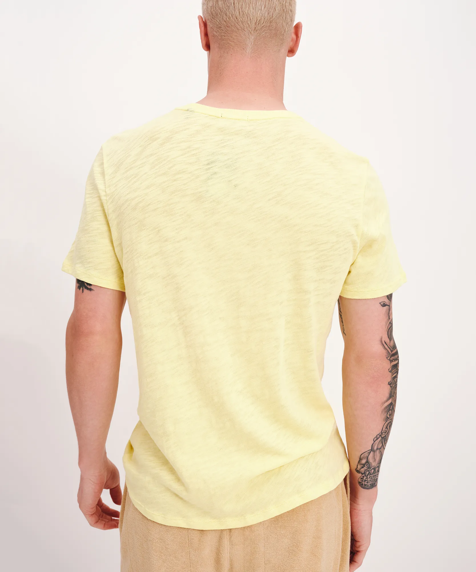 Slub Jersey Short Sleeve Crew Neck Tee - Lemon Chiffon sold by ATM Anthony Thomas Melillo product image thumbnail 2