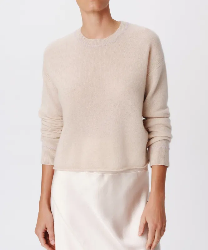 Cashmere Long Sleeve Pullover - Soft Oatmeal sold by ATM Anthony Thomas Melillo