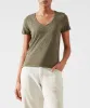 Slub Jersey Schoolboy V-Neck Tee - Army sold by ATM Anthony Thomas Melillo