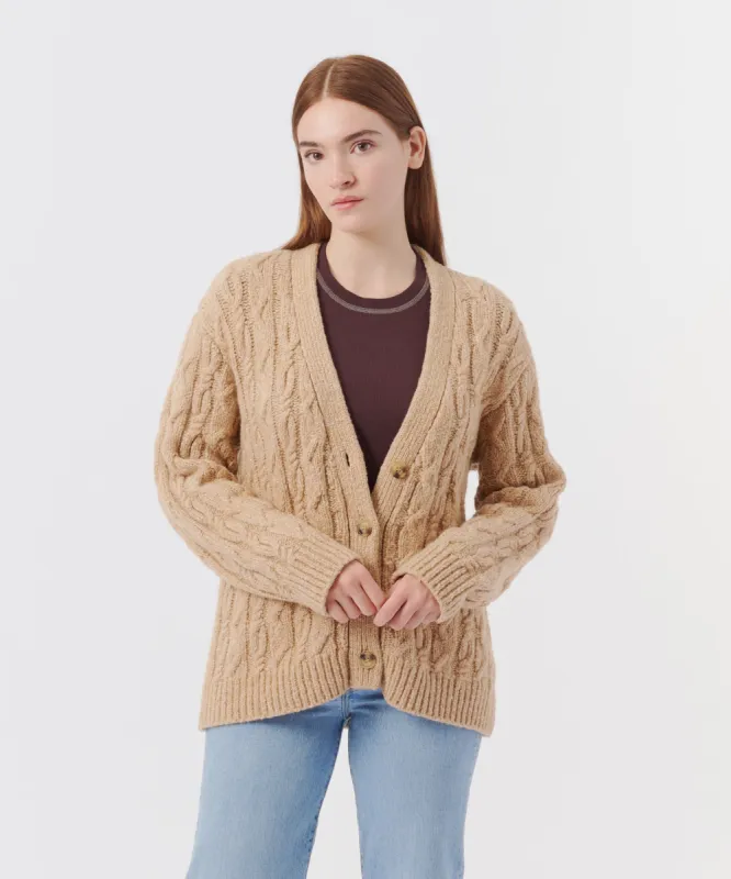 Boucle Cable Cardigan - Clay sold by ATM Anthony Thomas Melillo