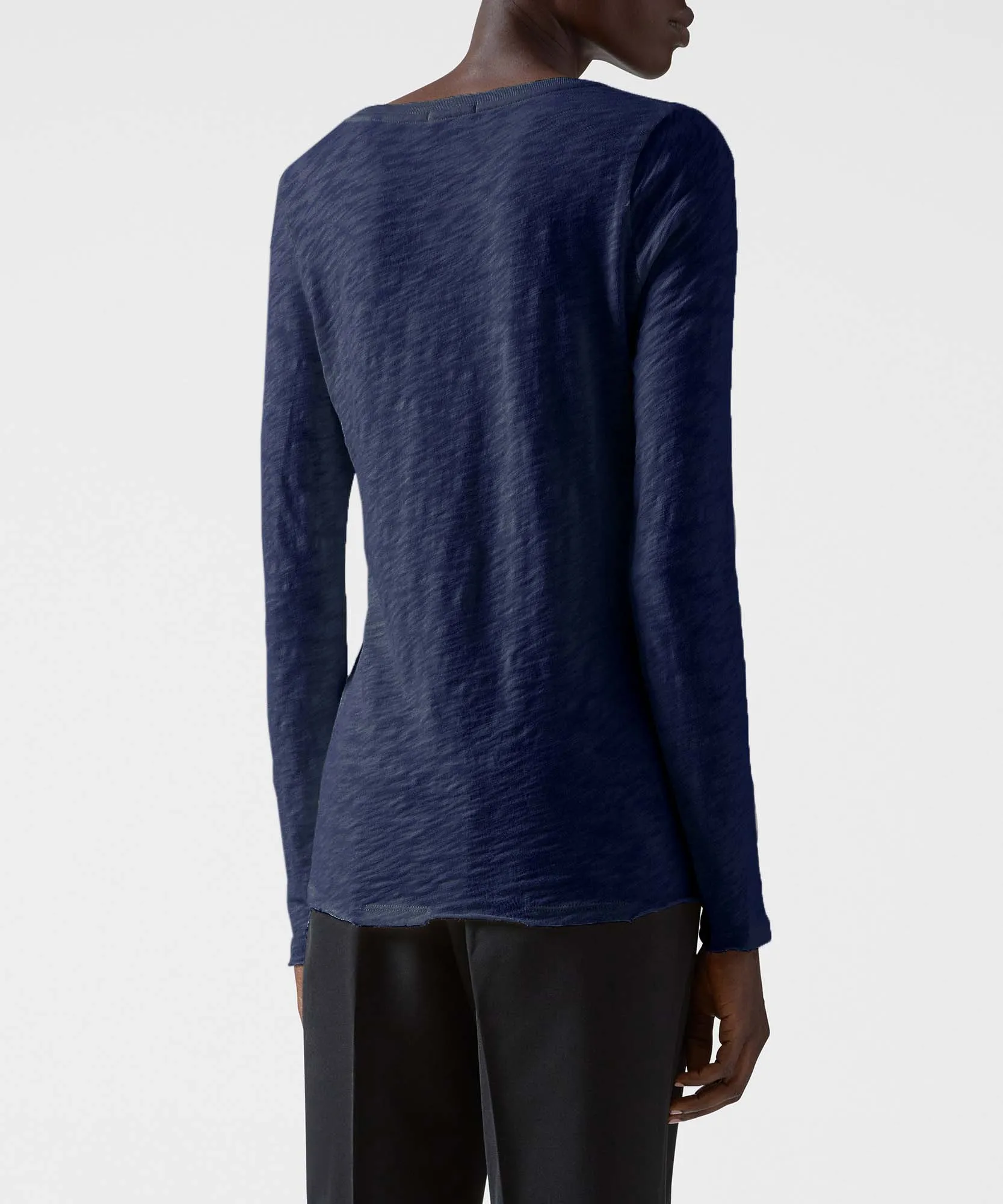 Slub Jersey Long Sleeve V-Neck Tee - Midnight sold by ATM Anthony Thomas Melillo product image thumbnail 2