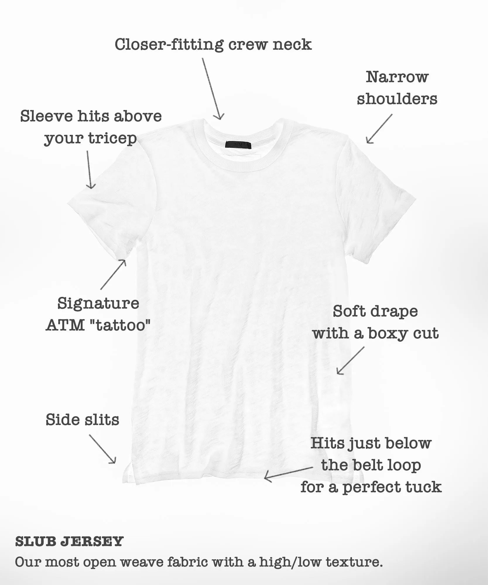 Slub Jersey Schoolboy Crew Neck Tee - Midnight sold by ATM Anthony Thomas Melillo product image thumbnail 3