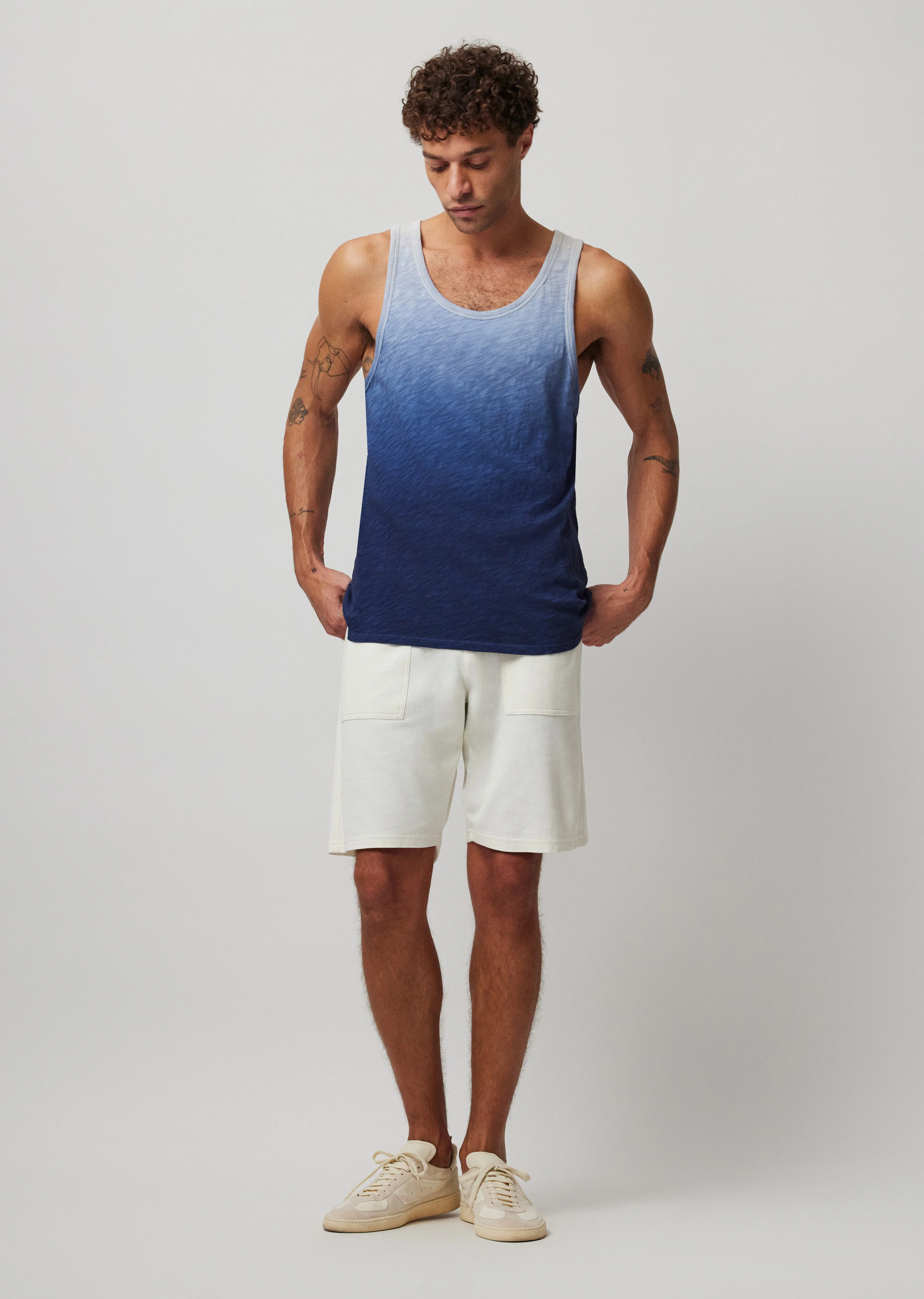Slub Jersey with Ombre Treatment Tank - Salt Grey-Ink Combo sold by ATM Anthony Thomas Melillo product image thumbnail 2