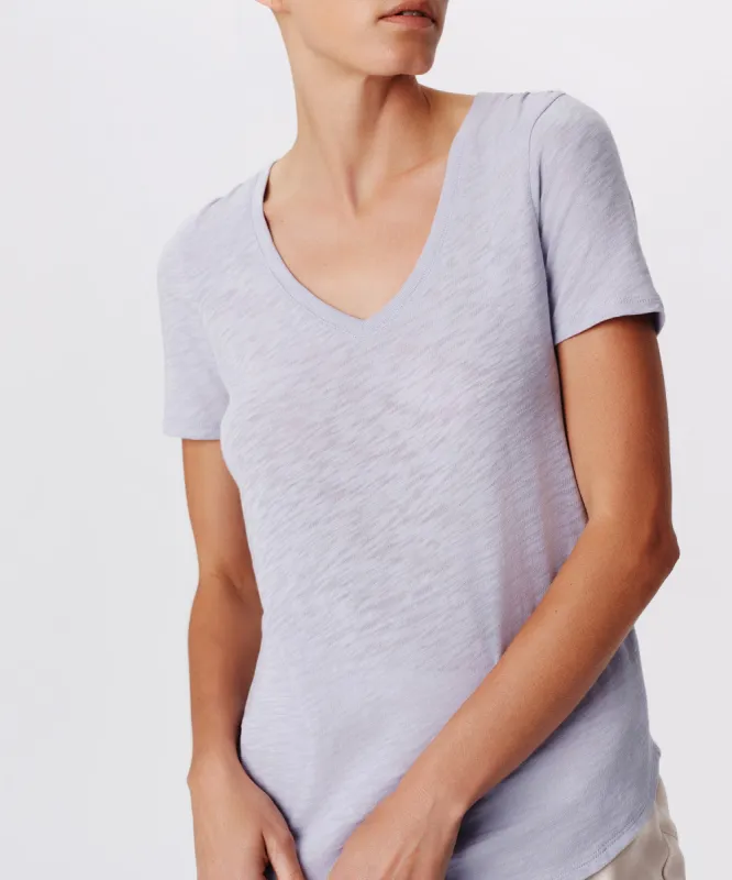 Slub Jersey Classic Short Sleeve V-Neck Tee - Skyflower sold by ATM Anthony Thomas Melillo