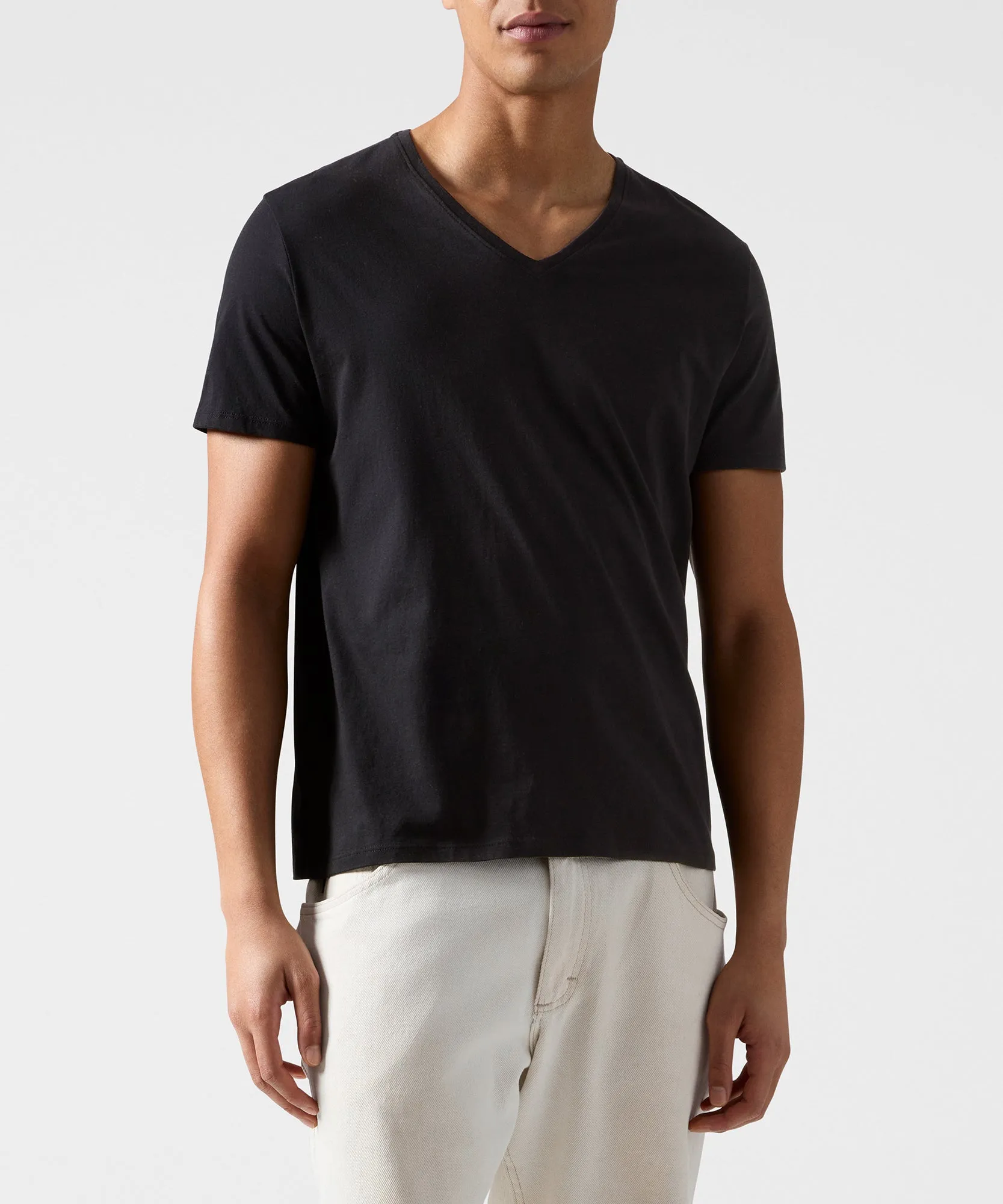 Classic Jersey V-Neck Tee - Black sold by ATM Anthony Thomas Melillo