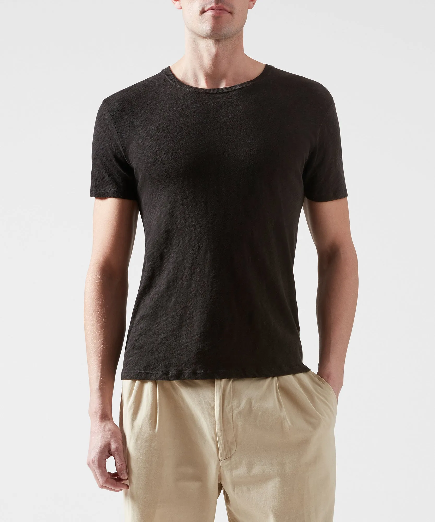 Slub Jersey Crew Neck Tee - Black sold by ATM Anthony Thomas Melillo