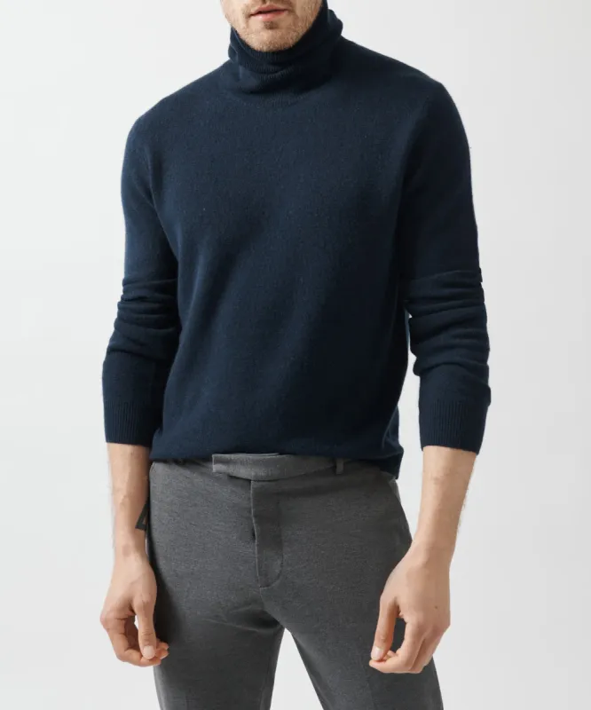 Recycled Cashmere Turtleneck Sweater - Midnight sold by ATM Anthony Thomas Melillo