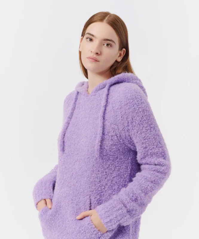 Wool Blend Boucle Pullover Hoodie - French Violet sold by ATM Anthony Thomas Melillo