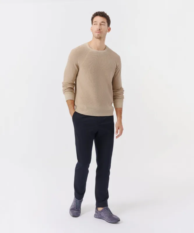 Cotton Cashmere Long Sleeve Raglan Crew Neck Tee - Soft Fawn sold by ATM Anthony Thomas Melillo
