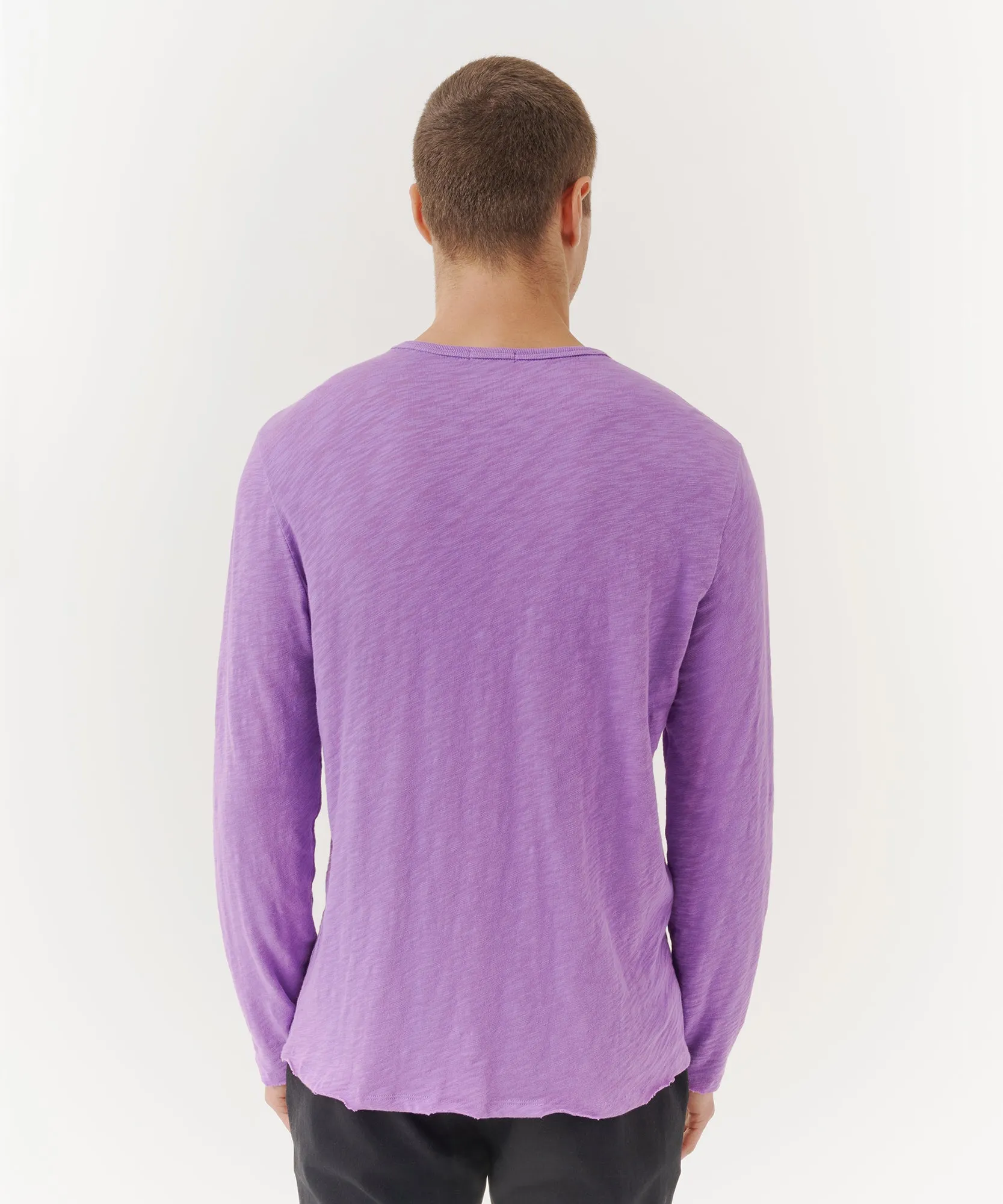 Slub Jersey Destroyed Wash Henley - Bellflower sold by ATM Anthony Thomas Melillo product image thumbnail 4