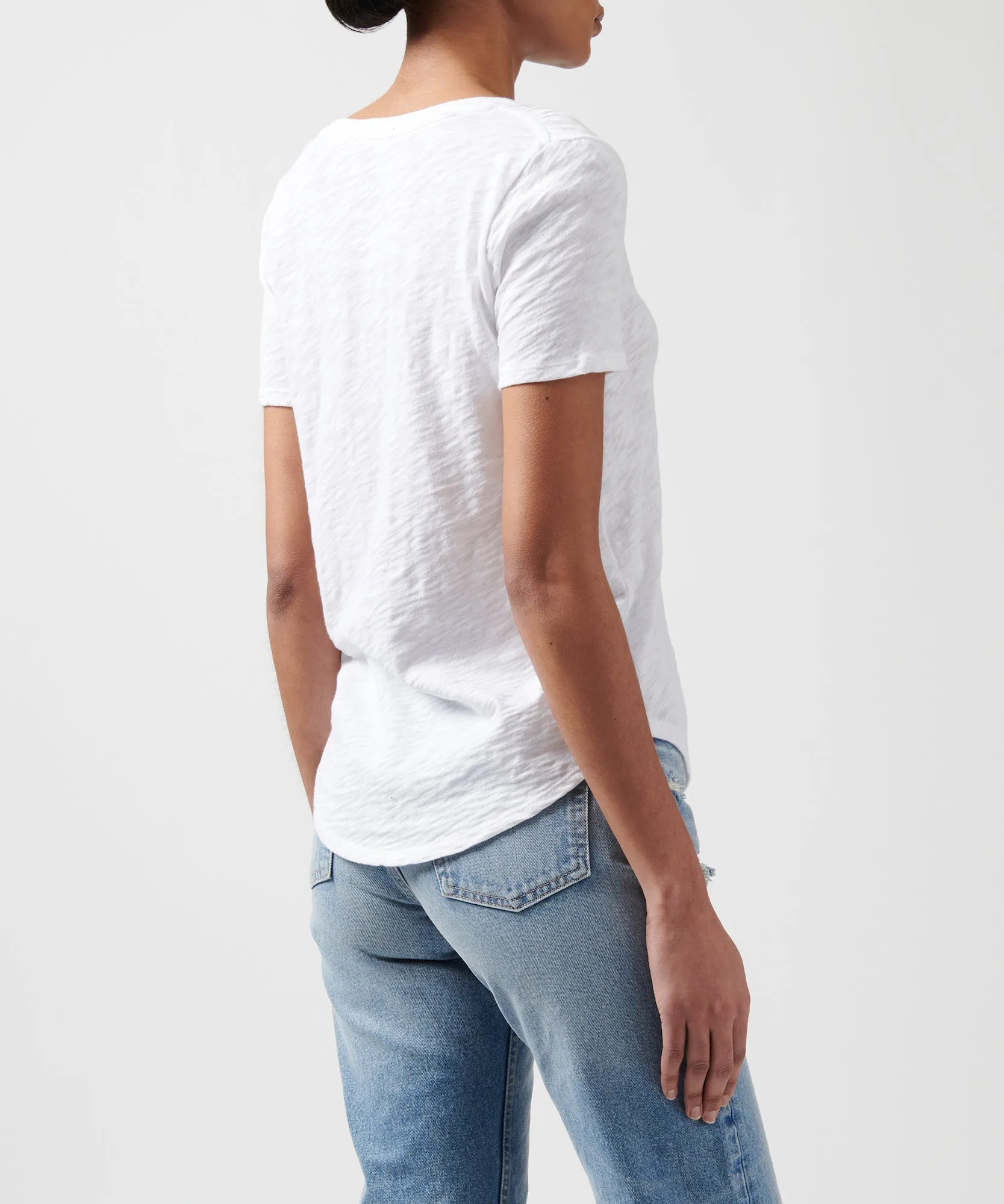 Slub Jersey Classic V-Neck Tee - White sold by ATM product image thumbnail 2