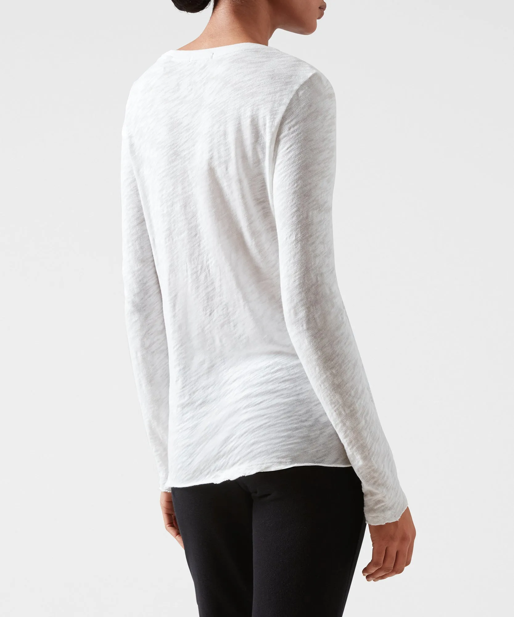 Slub Jersey Long Sleeve V-Neck Tee - White sold by ATM product image thumbnail 2