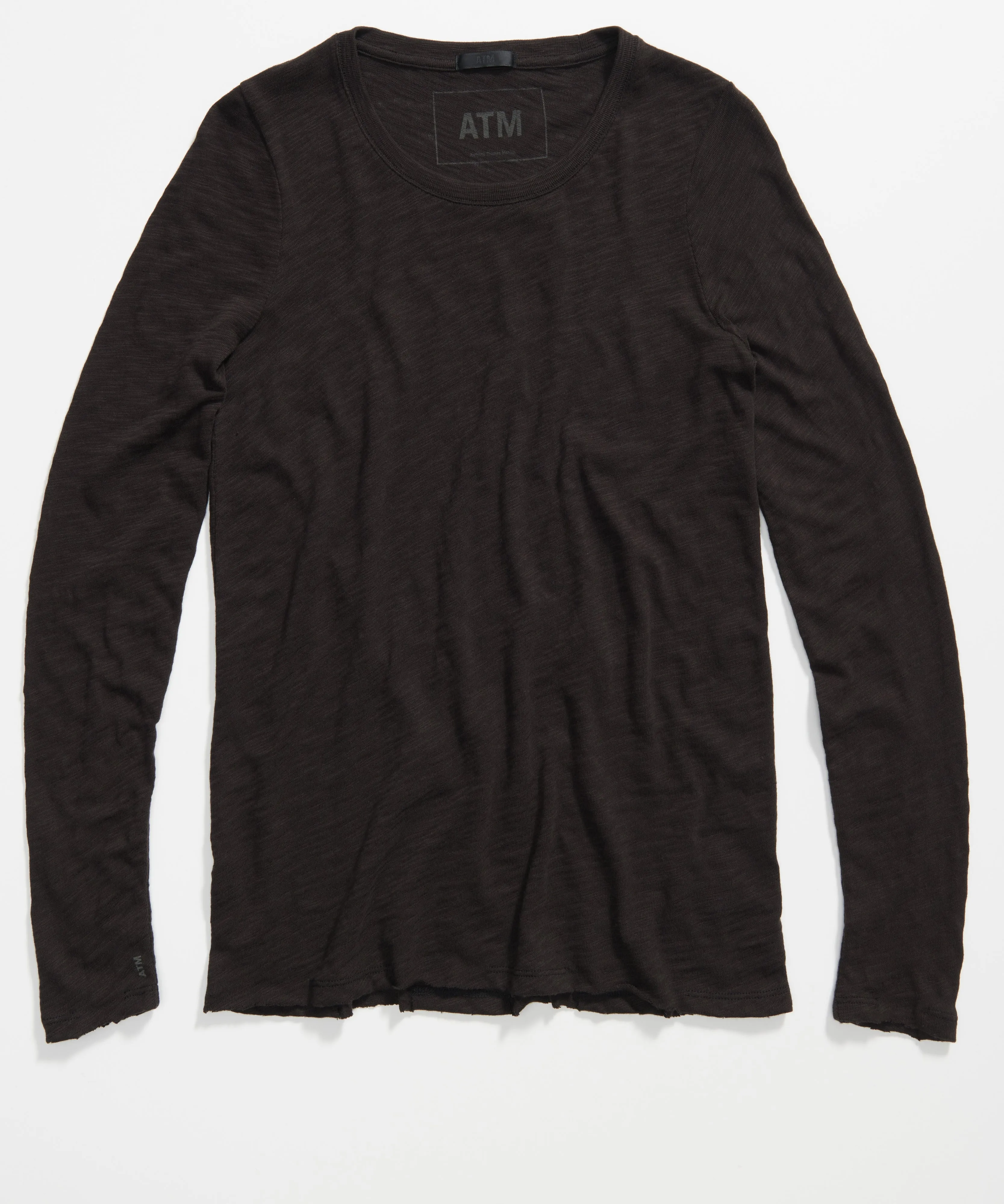 Slub Jersey Long Sleeve Destroyed Wash Tee - Black sold by ATM Anthony Thomas Melillo product image thumbnail 3