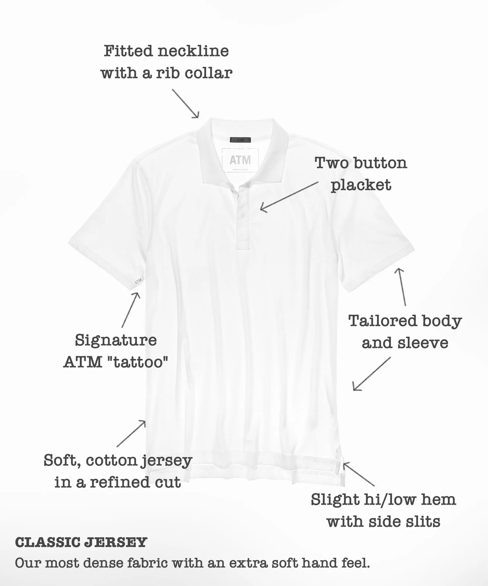 Classic Jersey Polo - Midnight sold by ATM Anthony Thomas Melillo product image thumbnail 3