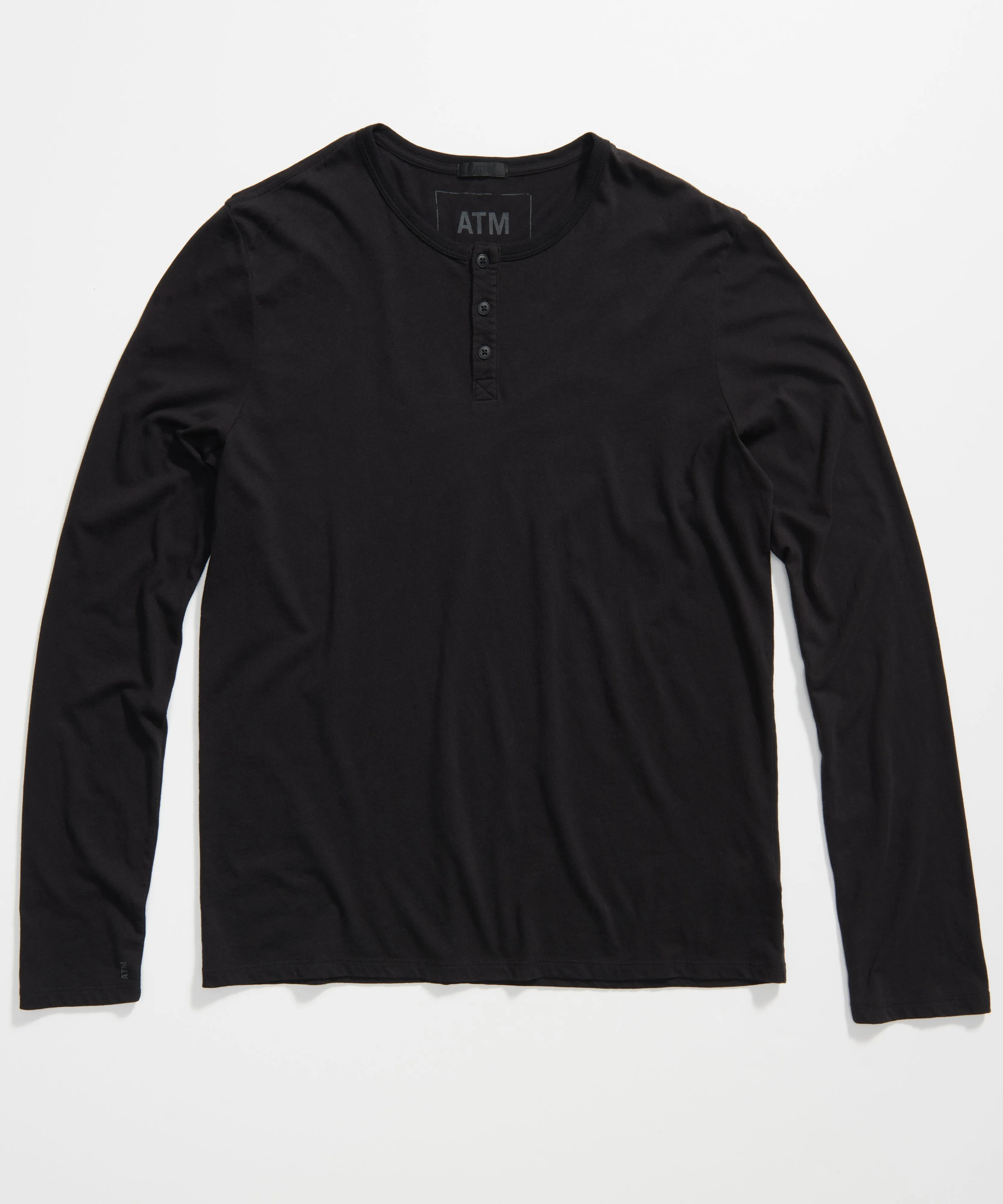Classic Jersey Long Sleeve Henley - Black sold by ATM product image thumbnail 3