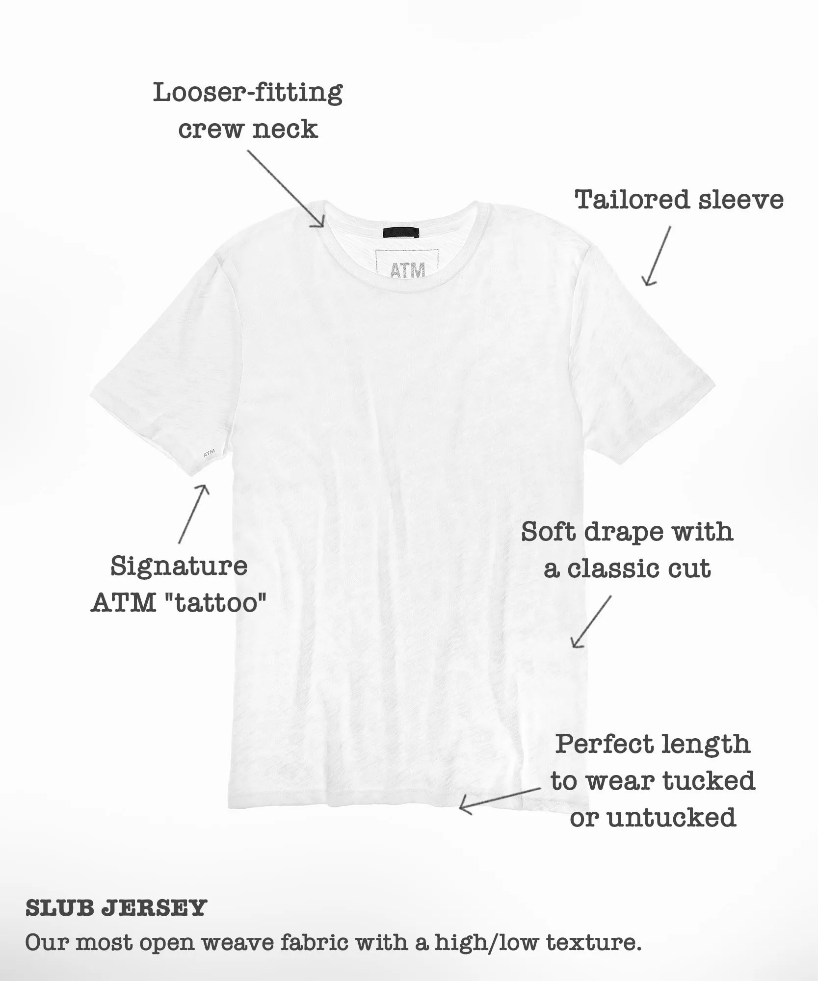 Slub Jersey Crew Neck Tee - Midnight sold by ATM Anthony Thomas Melillo product image thumbnail 3