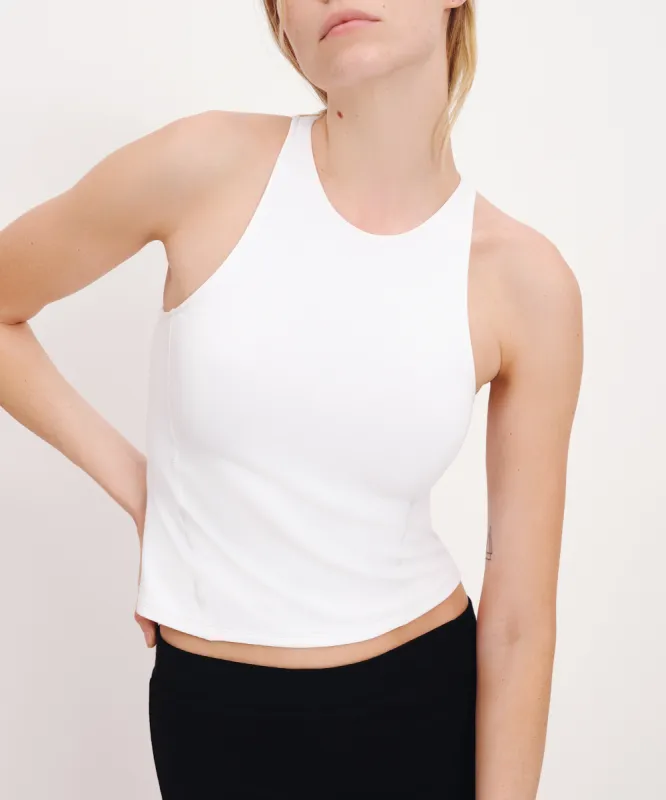 Pima Cotton Racer Top - White sold by ATM Anthony Thomas Melillo