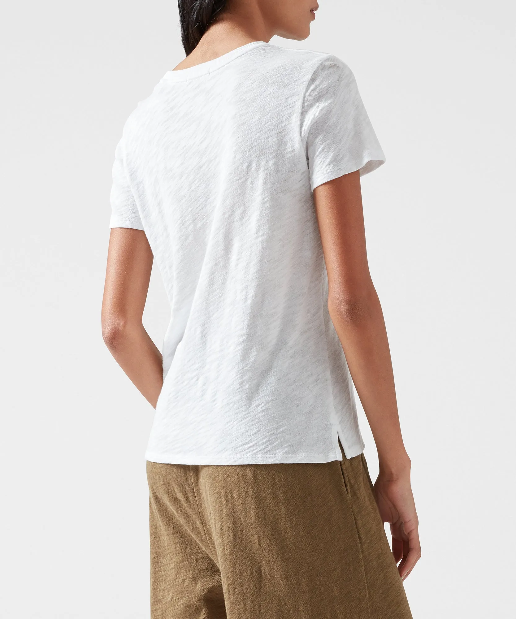 Slub Jersey Schoolboy Crew Neck Tee - White sold by ATM Anthony Thomas Melillo product image thumbnail 3