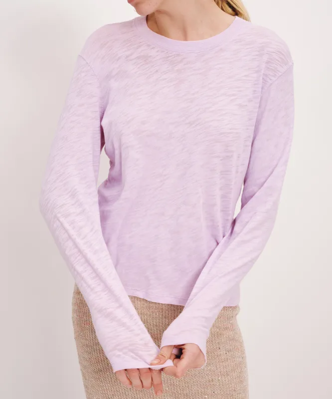 Slub Jersey Long Sleeve Crop Tee - Violet Breeze sold by ATM Anthony Thomas Melillo