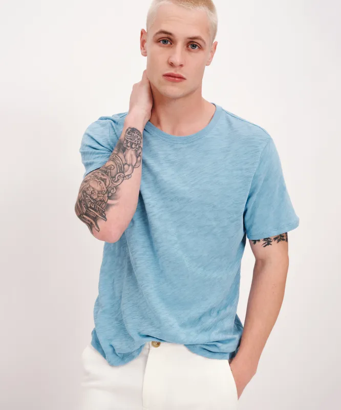 Slub Jersey Short Sleeve Crew Neck Tee - Summer Sky sold by ATM Anthony Thomas Melillo