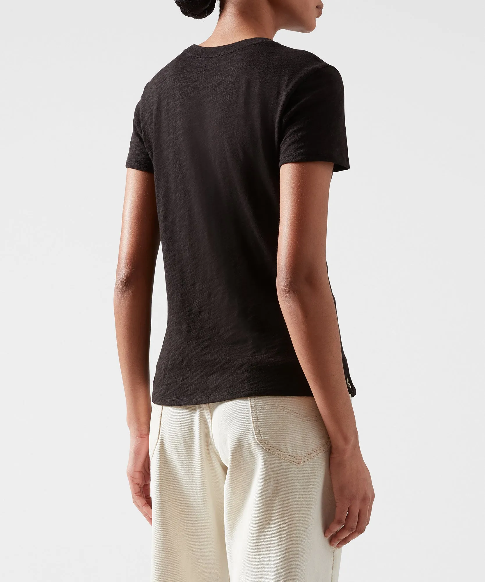 Slub Jersey Schoolboy Crew Neck Tee - Black sold by ATM Anthony Thomas Melillo product image thumbnail 2