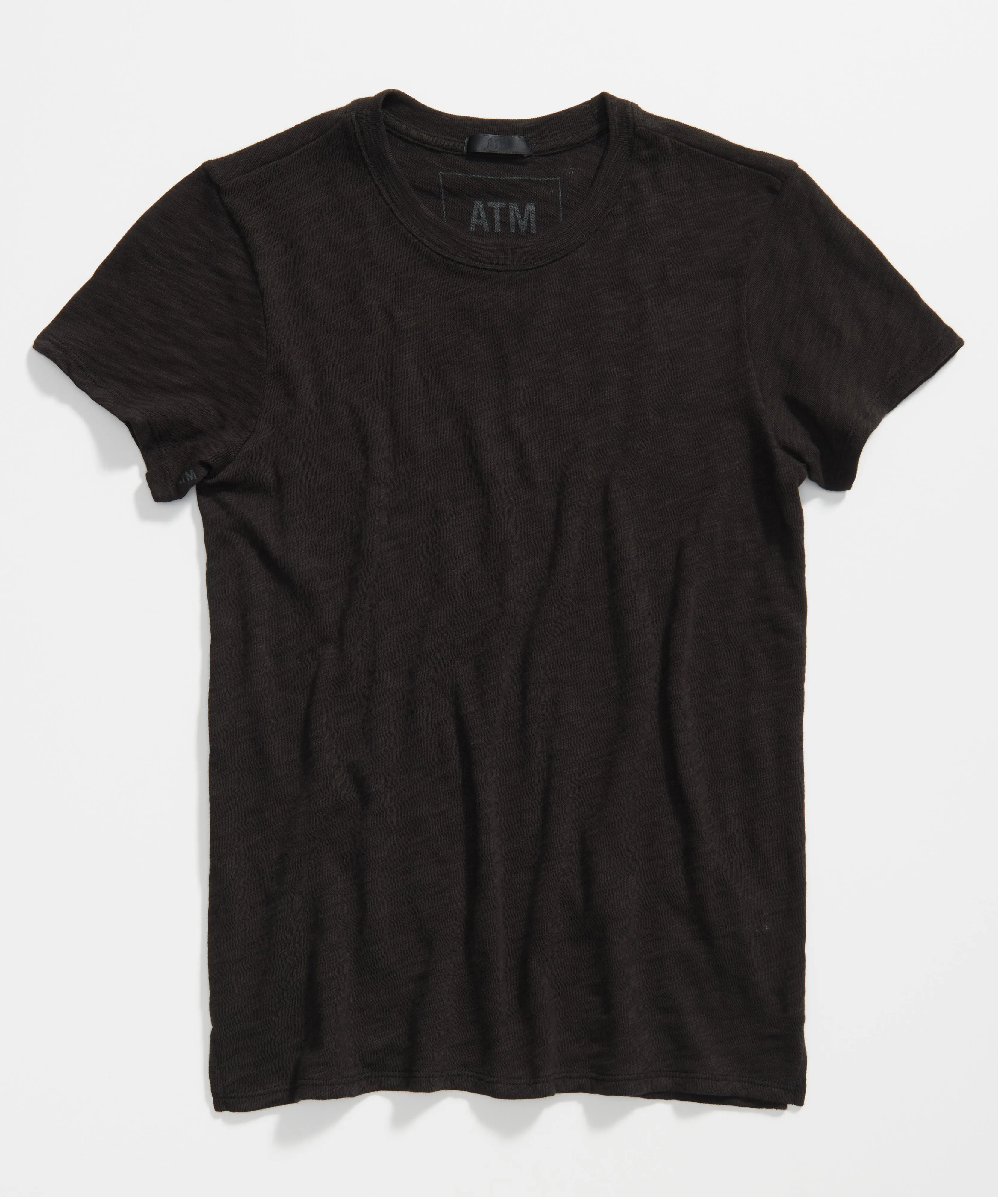 Slub Jersey Schoolboy Crew Neck Tee - Black sold by ATM Anthony Thomas Melillo product image thumbnail 3