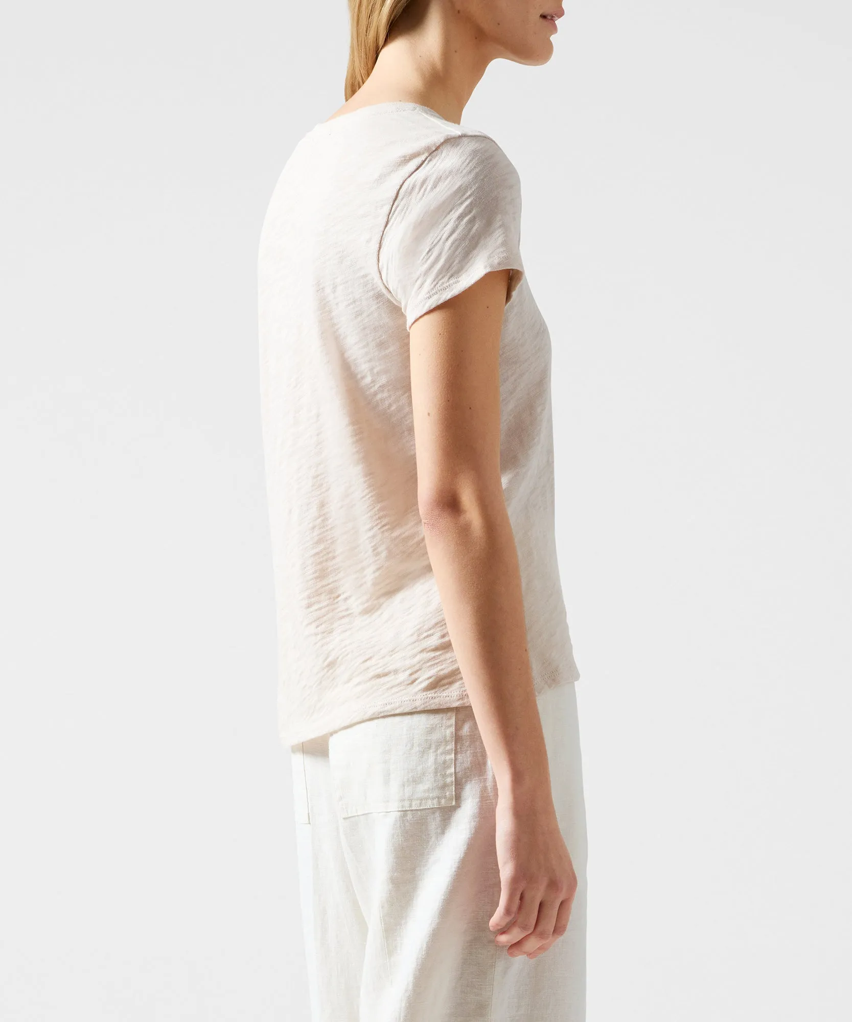 Slub Jersey Schoolboy V-Neck Tee - Tan sold by ATM Anthony Thomas Melillo product image thumbnail 2