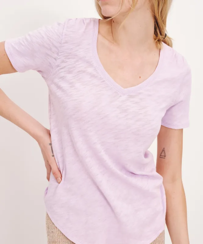 Slub Jersey Classic Short Sleeve V-Neck Tee - Violet Breeze sold by ATM Anthony Thomas Melillo