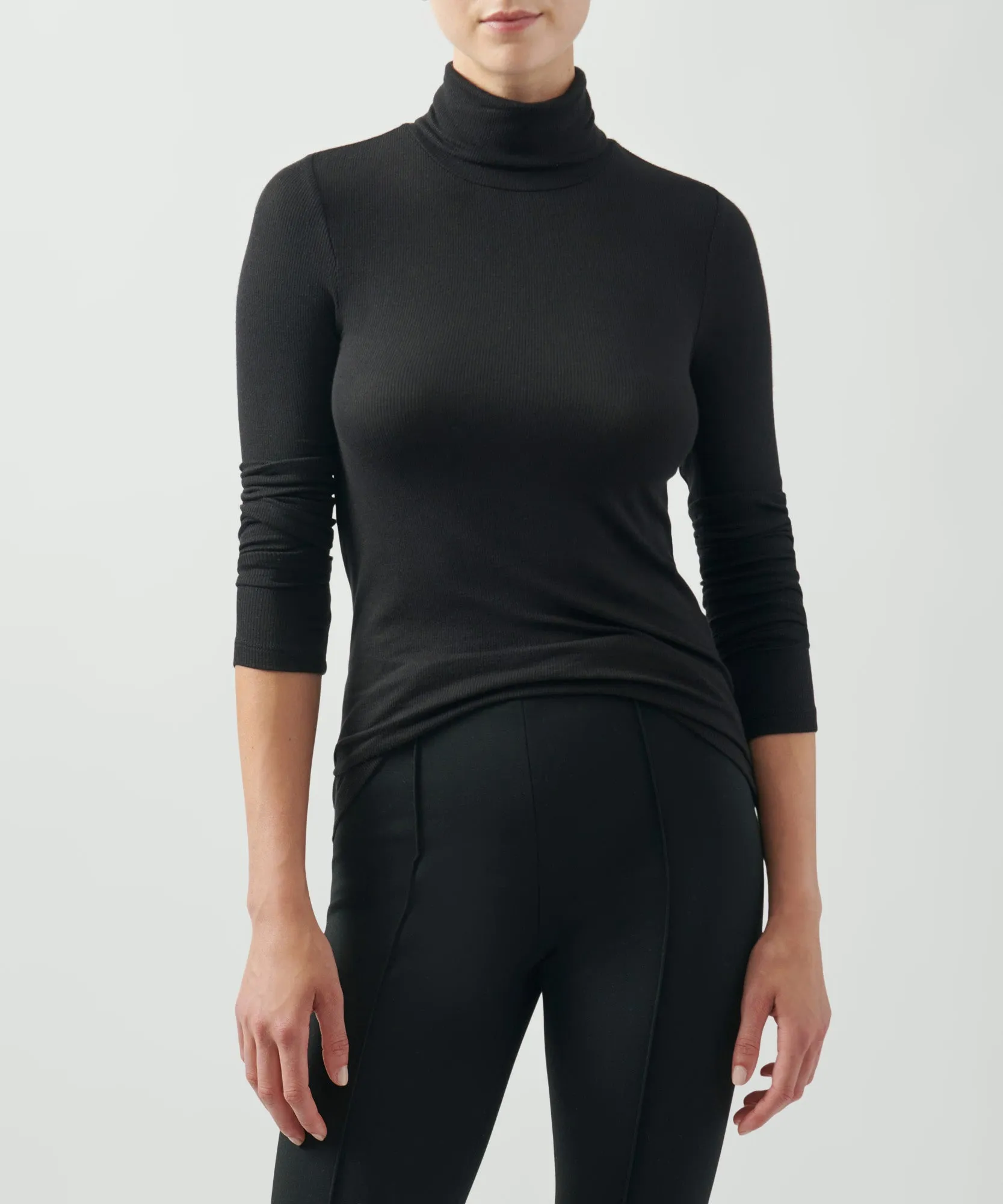 Modal Rib Turtleneck - Black sold by ATM Anthony Thomas Melillo