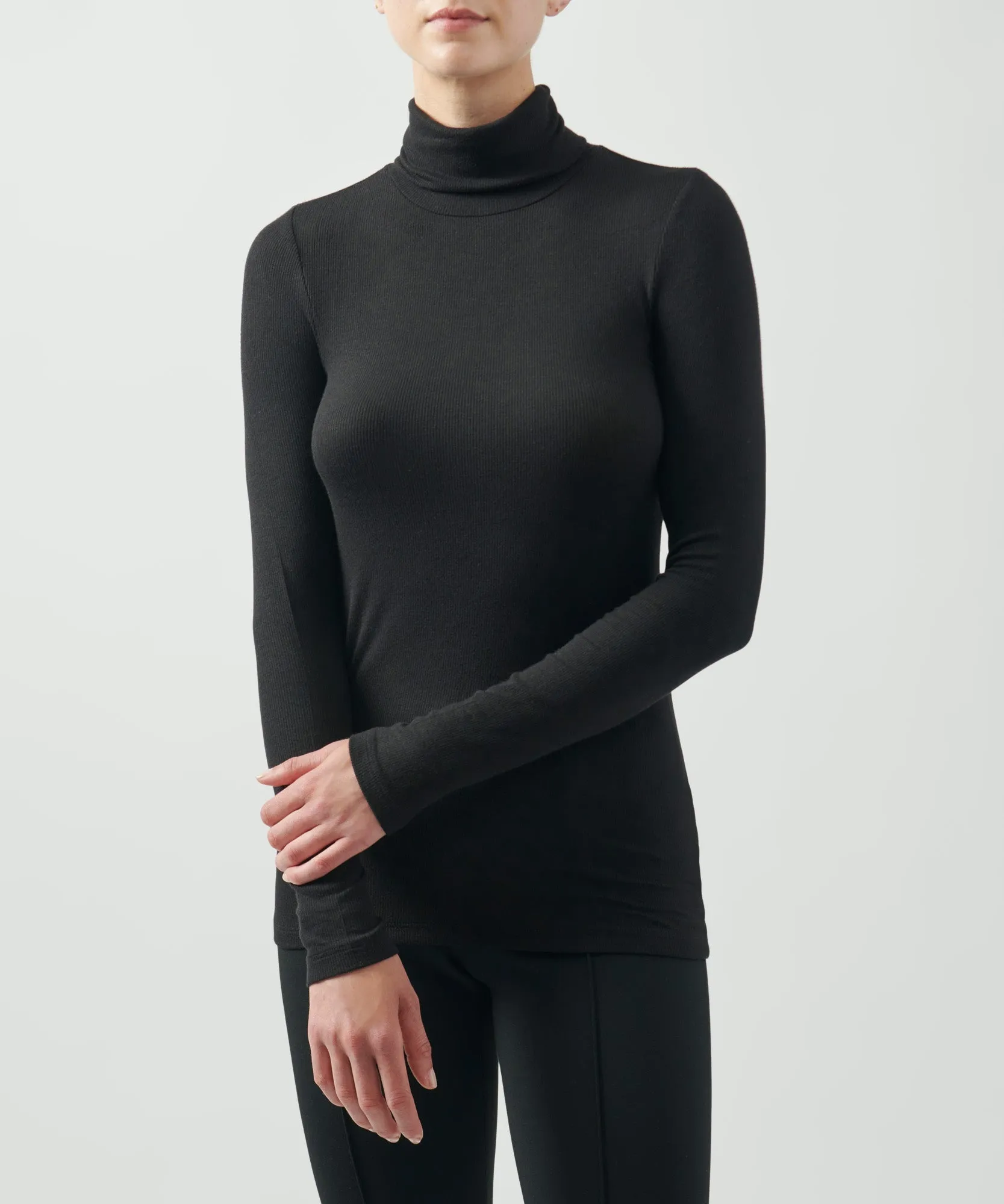 Modal Rib Turtleneck - Black sold by ATM Anthony Thomas Melillo product image thumbnail 2