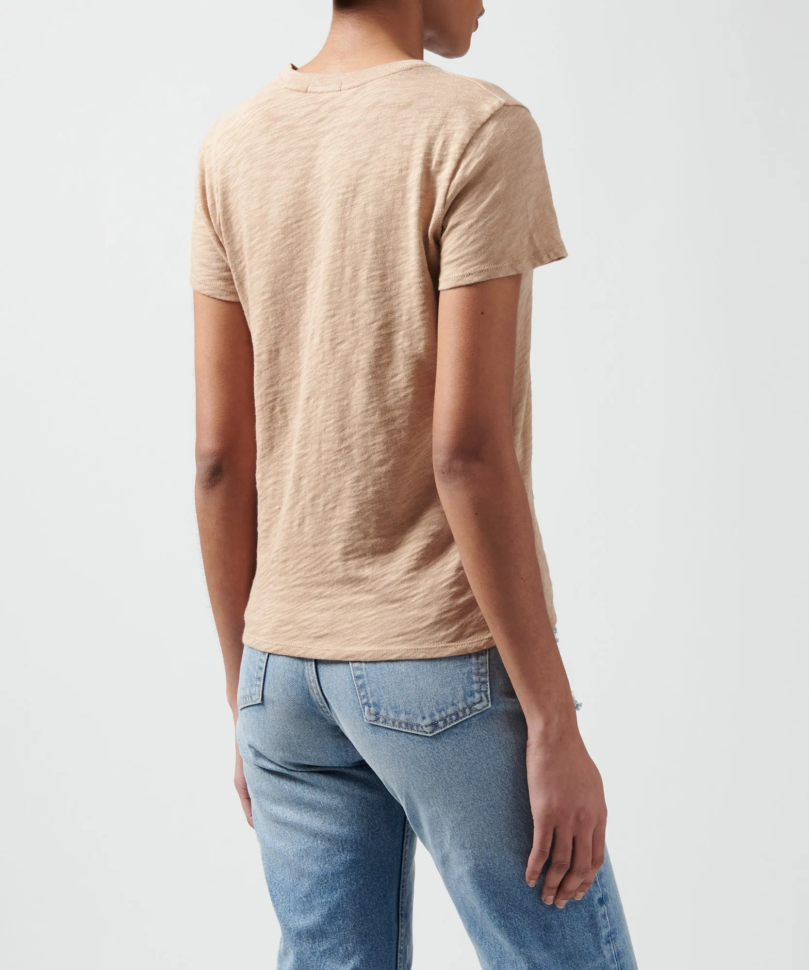 Slub Jersey Schoolboy Crew Neck Tee - Camel sold by ATM Anthony Thomas Melillo product image thumbnail 2