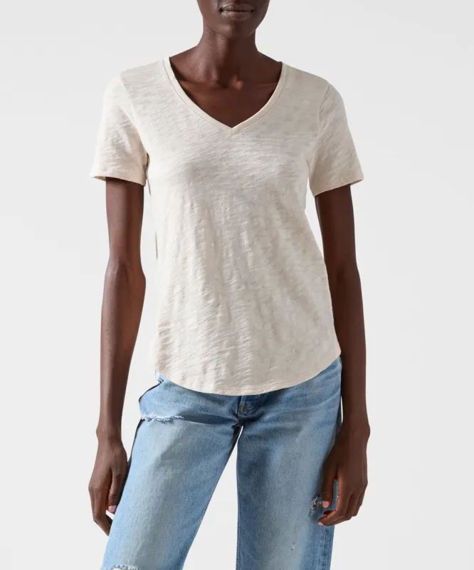 Slub Jersey Classic V-Neck Tee - Tan sold by ATM Anthony Thomas Melillo