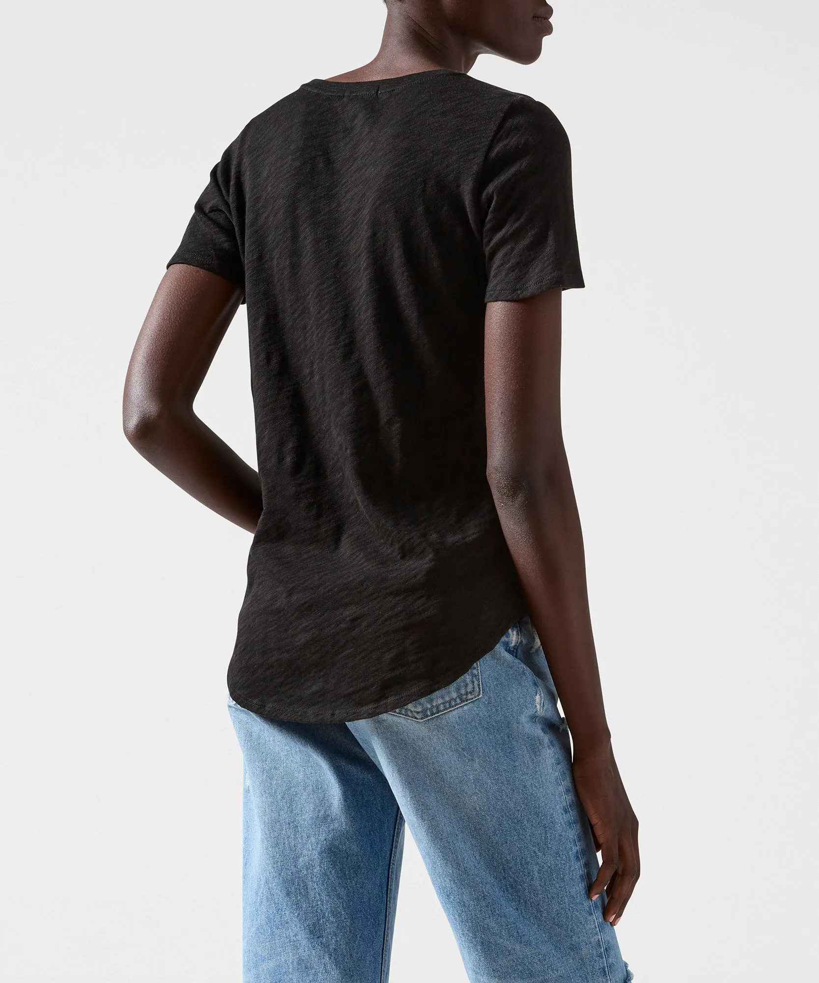 Slub Jersey Classic V-Neck Tee - Black sold by ATM product image thumbnail 2