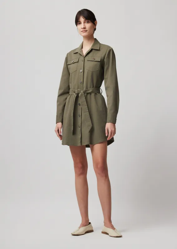 Cotton Twill Belted Cargo Dress - Army sold by ATM Anthony Thomas Melillo