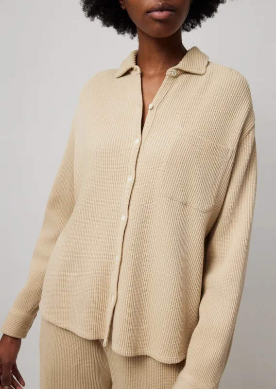 Waffle Long Sleeve Shirt - Shiitake sold by ATM Anthony Thomas Melillo