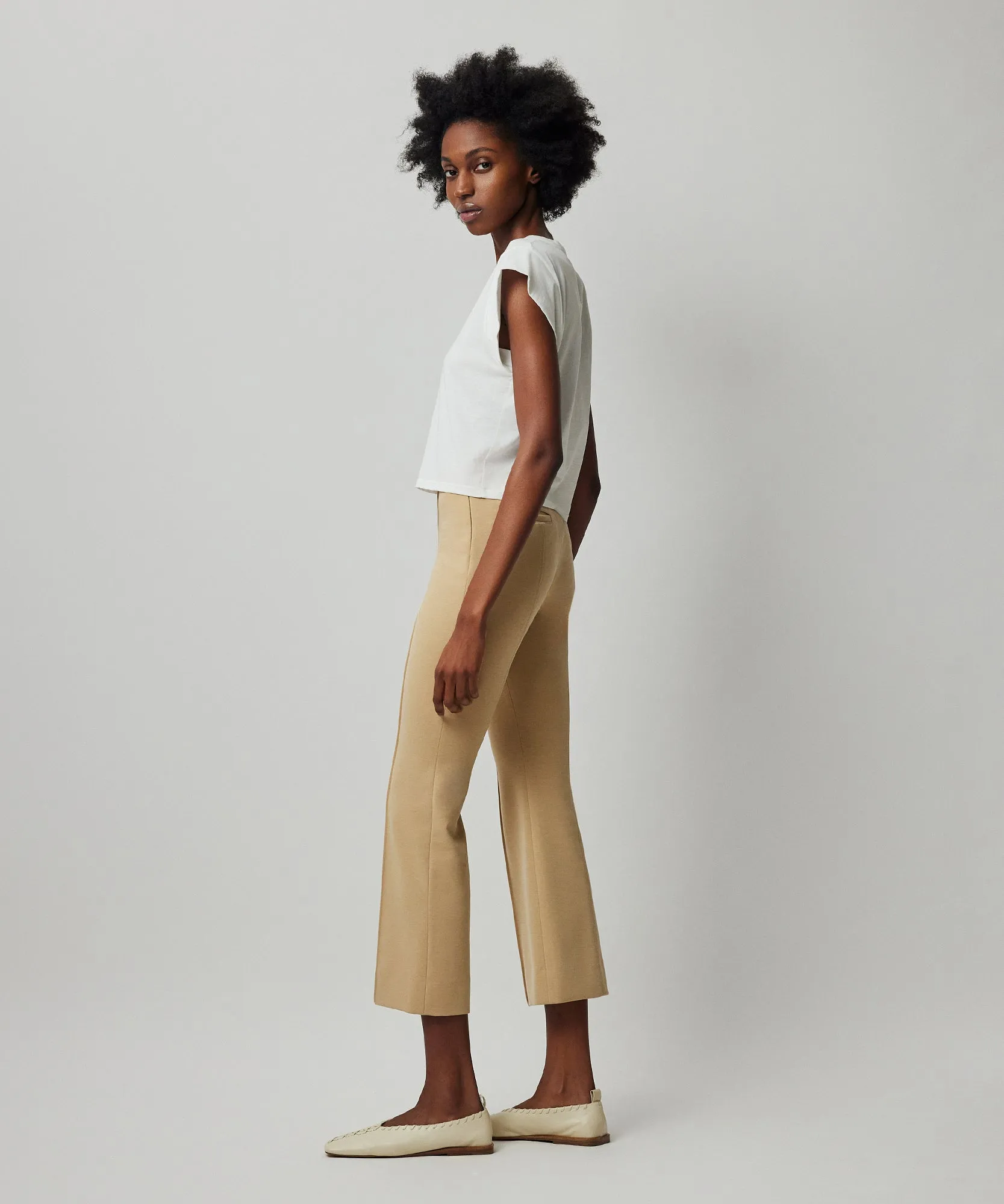 Ponte Kick Flare Pant - Soft Fawn sold by ATM Anthony Thomas Melillo