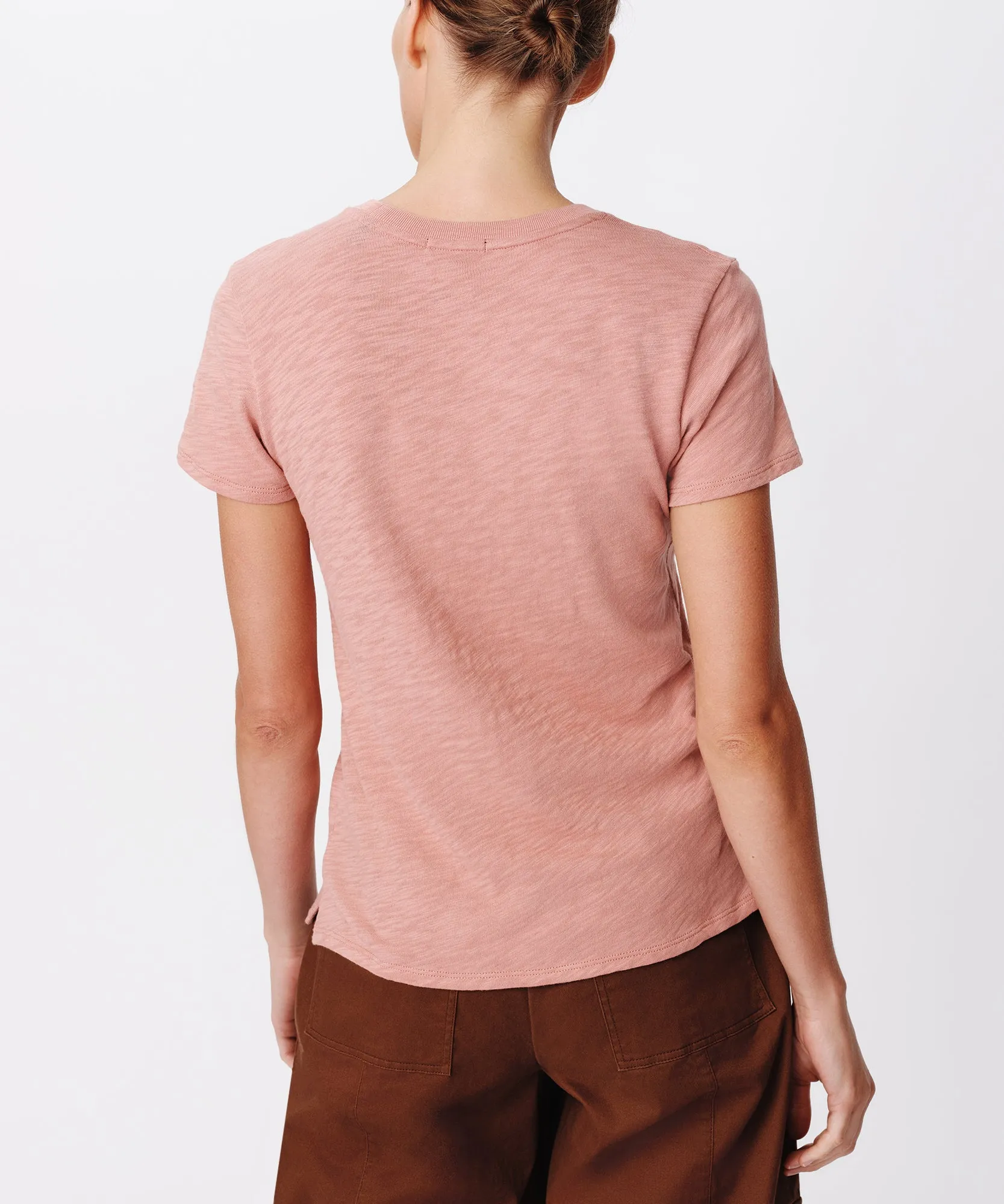 Slub Jersey Schoolboy Short Sleeve Crew Neck Tee - Faded Rosewood sold by ATM Anthony Thomas Melillo product image thumbnail 2